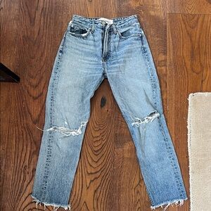 Reformation Light Blue Distressed Jeans